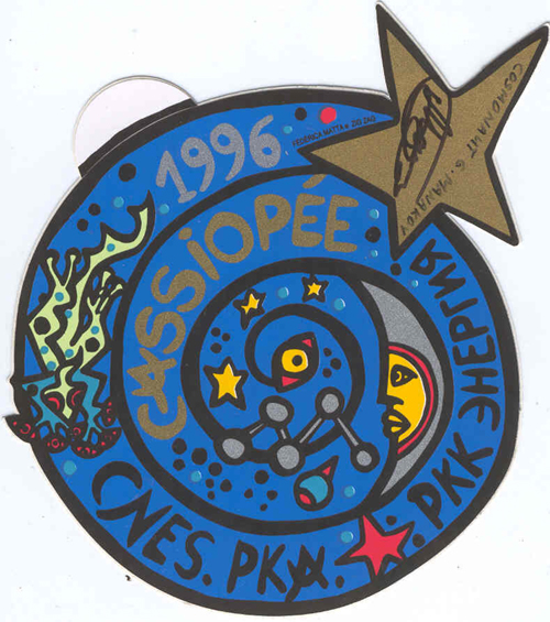  # vsi122            Cassiopee mission Russia-France autographed decal 1