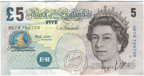  # fb311            English 5 Pounds bill 1