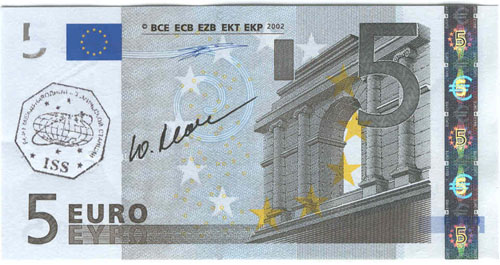  # ma409            ISS-7 flown 5 Euro bill 1
