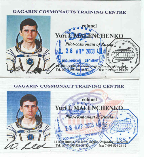  # ma100a            Flight commander Malenchenko business cards 1