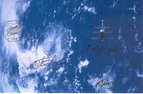  # gp901            Padalka-Kuipers-Fincke signed ISS flown photo 1