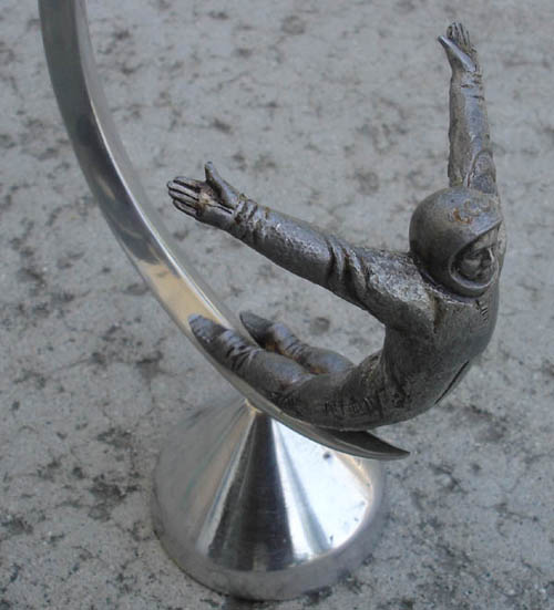  # sm118b            Sputnik-Cosmonaut metal desktop sculpture-model 4