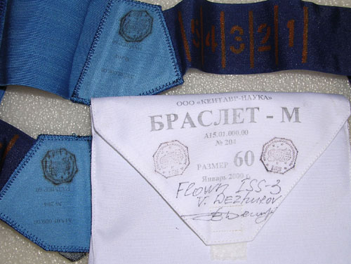  # h051f            ISS-3/STS-105/108 flown Bracelet kit of Dezhu 2