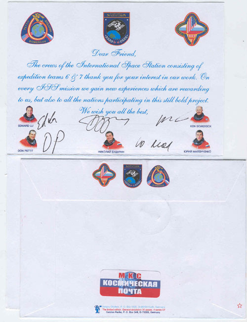  # fc034            ISS-6 & 7 Expeditions Letter 3