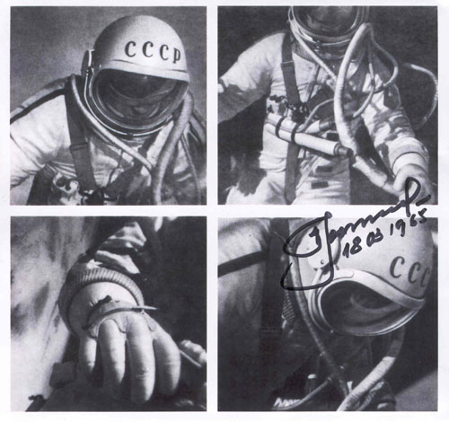 # vskhd100            Voskhod-2 `Space swim` EVA A.Leonov autographed photos. 3