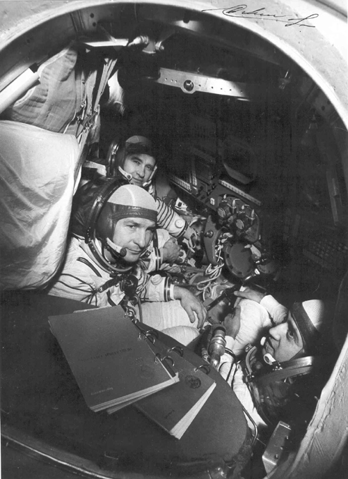  # soy350            Soyuz T-11 team in training.Photo signed by Malyshev. 1