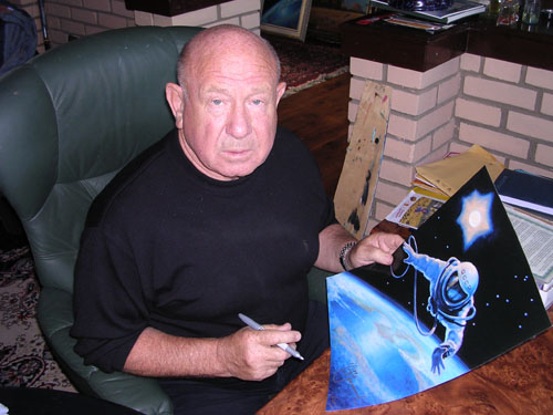  # spmt099            Alexei Leonov OVER THE PLANET spacewalk limited edition signed lithograph 4