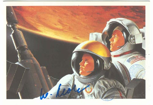  # sprnt201            Flown in space P.Lee artwork TOGETHER TO MARS card 1