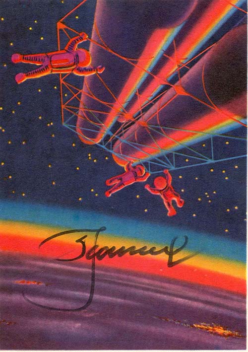  # sprnt704            Montage of Lunar Station Leonov signed artwork card 1